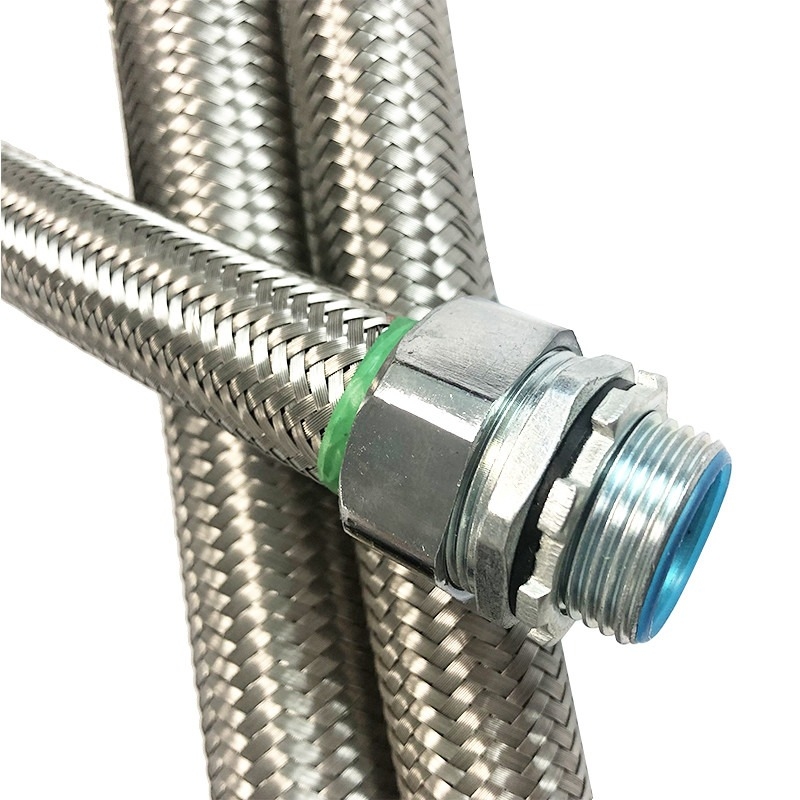 Anti Corrosion SS304 Stainless Steel Braiding Flexible Metal Tube For Electrical Wire Protected